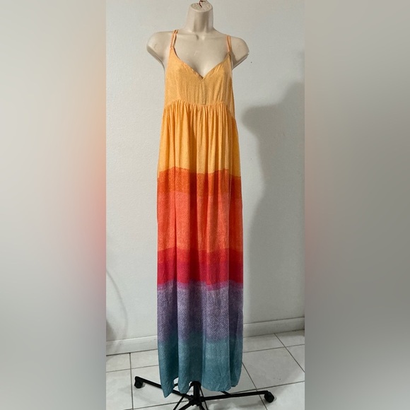 EUC Anthropologie Carla Weeks Setting Sun Maxi Dress Medium - Picture 3 of 13